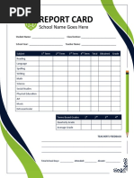 Student Report Card Template