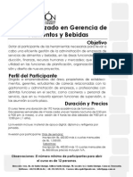 Curso Avanzado en Gerencia de Alimentos y Bebidas EGAB