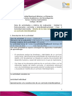 Guia de Actividades y Rúbrica de Evaluación - Unidad 3 - Fase 4 - Diseño de La Ruta Metodológica para Un Currículo Interdisciplinar