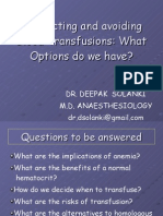 Restricting and Avoiding Blood Transfusions: What Options Do We Have?