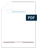 Overhead Allocation Issues: Issues Related To WP Overhead Charges Doc Created by - Neetal Jain-Version 1.0