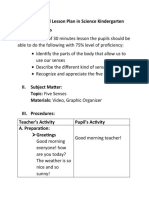 A Detailed Lesson Plan in Science Kindergarten