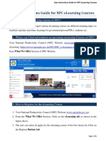 User Instructions Guide For NPC Elearning Courses