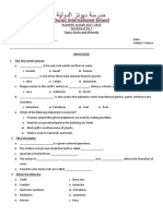 EVS GR 5 - Worksheet Le ROCKS AND MINERALS