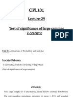 CIVL101: Lecture-29 Test of Significance of Large Samples Z-Statistic