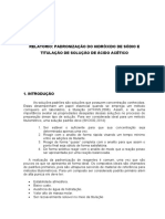 Padronizaçao Do Hidroxido de Sódio e Titulação Acido Acetico