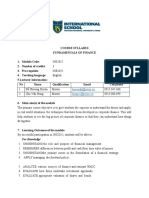 Fundamentals of Finance Syllabus