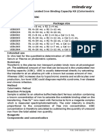 Generic Name: Unsaturated Iron Binding Capacity Kit (Colorimetric Method) Abbreviated Name: UIBC Order Information Cat. No. Package Size