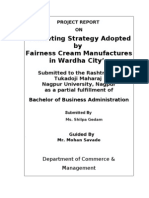 Marketing Strategy Adopted by Fairness Cream Manufactures in Wardha City'