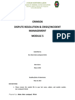 Crimso6 Dispute Resolution & Crisis/Incident Management: College of Criminal Justice Education