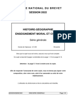 Sujet Brevet-2022 Histoire Géographie Enseignement Moral Civique-Amérique Du Nord