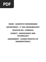 Characteristics of Nanomaterials