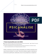 7 Frases de Psicanálise para Você Refletir - Psicanálise Clínica