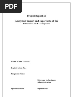 Analysis of Import and Export Data of Industries and Companies