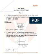 JEE Main 2019 Question Paper With Solutions (8th April - Morning)