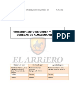 Procedimiento de Orden y Aseo en Bodegas de Almacenamiento