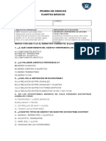 Prueba de Ciencias Ecosistemas