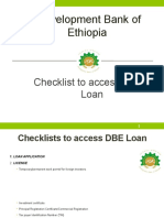 Development Bank of Ethiopia: Checklist To Access DBE's Loan