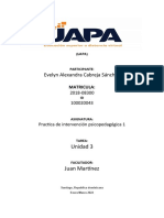 Practica de Intervencion Psicopedagogica 1 - Tarea 3 - Evelyn Cabreja