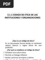 Codigo de Etica en Las Instituciones y Organizaciones