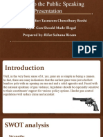 Prepared For: Tasmeem Chowdhury Bonhi Topic: Gun Should Made Illegal Prepared By: Rifat Sultana Rieam