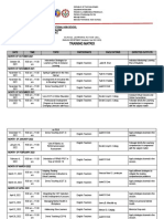 Training Matrix: School Learning Action Cell