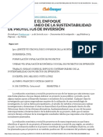 Ensayo Sobre El Enfoque Contemporáneo de La Sustentabilidad de Proyectos de Inversión