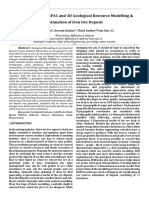 Application of SURPAC and 3D Geological Resource Modelling & Estimation of Iron Ore Deposit