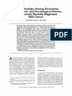 The Relationships Among Uncertainty, Social Support, and Psychological Distress in Adolescents Recently Diagnosed With Cancer