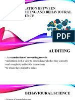 Relation Between Auditing and Behavioural Science