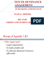 Bachelor in Banking and Finance YEAR 11 2020/2021 BFU 07407 Credit and Lending Decisions