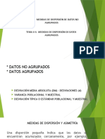 Tema # 2. Medidas de Dispersión. Varianza y Desviación Standard.