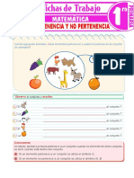 Relación de Pertenencia y No Pertenencia para Primer Grado de Primaria