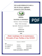 Etude Analytique de La Maintenance Préventive D'Une Turbine À Gaz GE102