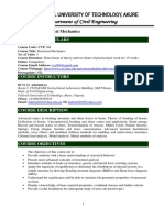 CVE 304 - Structural Mechanics: Course Particulars