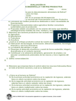 Evaluación #3 Políticas de Desarrollo Y Matriz Productiva: Apellidos Y Nombres: Curso: Fecha