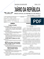 Sumário: Órgão Oficial Da República de Angola