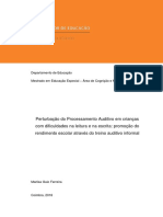 Perturbação Do Processamento Auditivo em Crianças Com Problemas de Leitura e Escrita