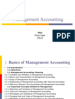 Management Accounting: MBA First Year CR23