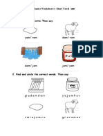 Yam/ Ram Dam/ Ram: Phonics Worksheet 1 - Short Vowel / Am