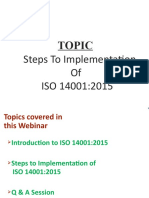 Implementation of - Iso 14001 - 2015