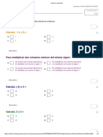 EVALUACIÓN Multiplicación de Números Enteros