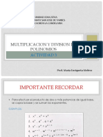 Multiplicacion y Division de Polinomios.