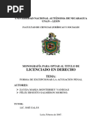 Formas de Excepcionar La Acusación Penal