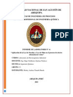 INFORME DE LABORATORIO N°4 - Aplicación de La Ley de Faraday y Ley de Ohm para Electro Obtención de Cobre - CHAMBI BANDA, SHIRLEY ANDREA