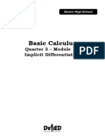 Basic Calculus: Quarter 3 - Module 11: Implicit Differentiation