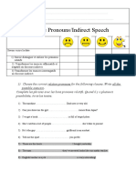 Relative Pronouns INdirect Speech Test