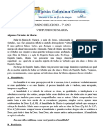 Texto Complementar - As Virtudes de Maria - 7º Ano - Ensino Religioso