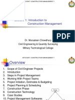 Lecture 1 - Introduction To Construction Management