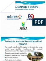 Rol Del Mides, Senadis y Onsipd